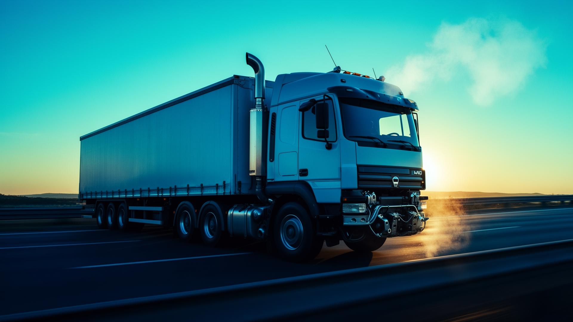 Heavy-duty diesel truck on highway