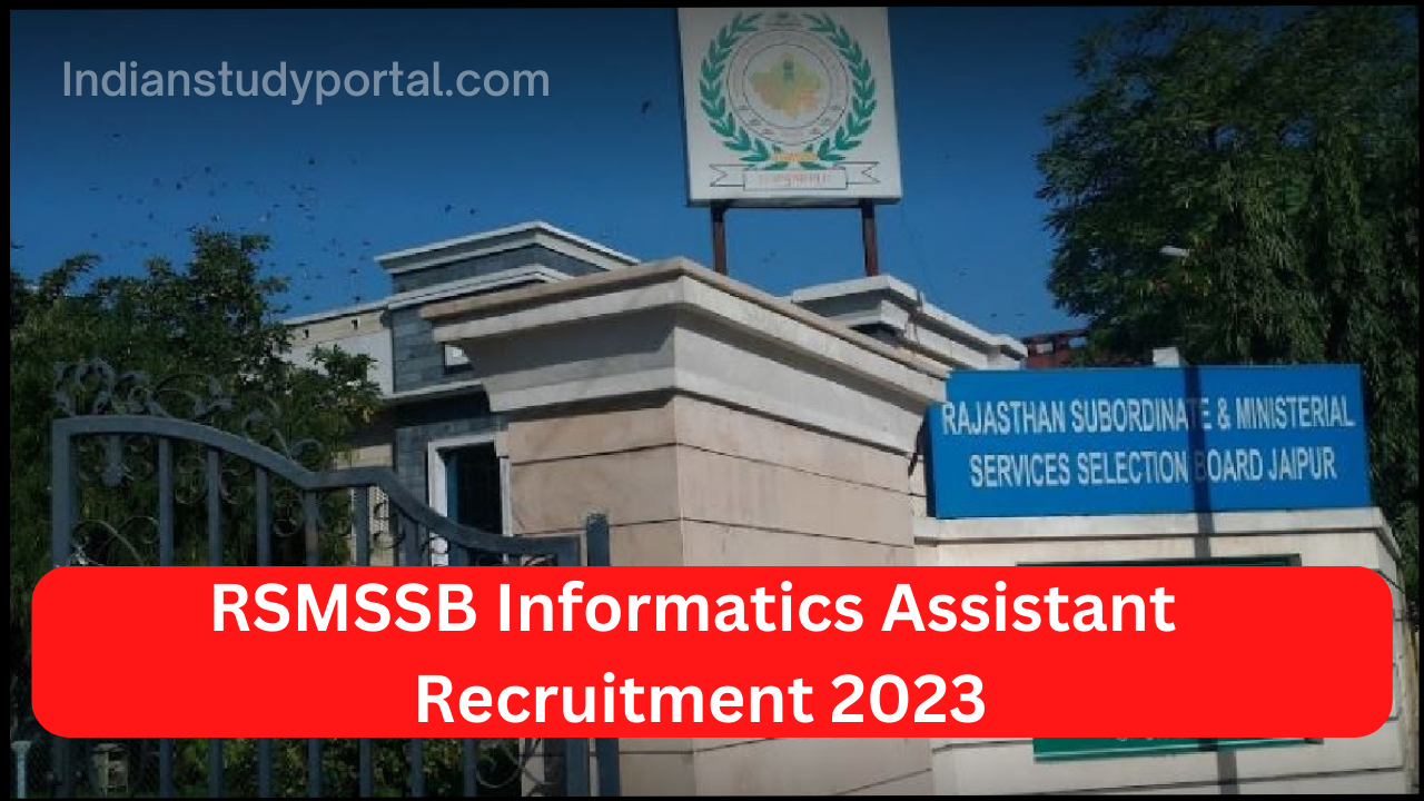 RSMSSB Informatics Assistant Recruitment 2023